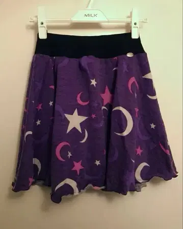 MILK 스커트 별 패턴 달 패턴
