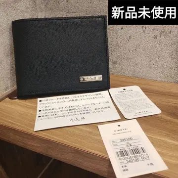 미사용품 A.S.M (아틀리에 서브멘) 블랙 네이비 접이식 지갑