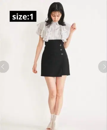 snidel 하이웨스트 큐롯 숏팬츠 BLK 1 스카쇼