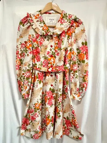 [ 쇼와 레트로 ] 꽃무늬 원피스 60년대~70년대 쇼와 아이돌풍