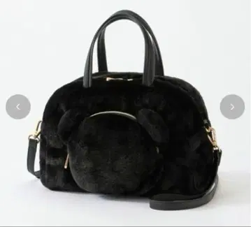 시마무라 아오키 미사코 퍼 블랙 숄더백 2way 블랙 새상품 곰