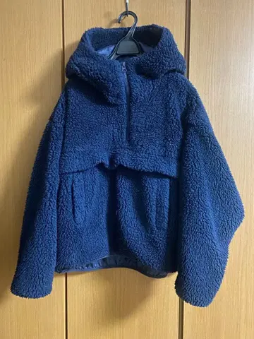 RODEO CROWNS 보아 블루종 점퍼 플리스 하프 지퍼 네이비