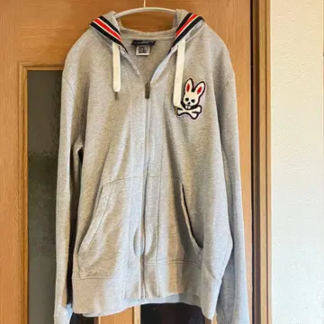 Psycho Bunny 풀 집업 후드티 라이트 그레이 M 사이즈