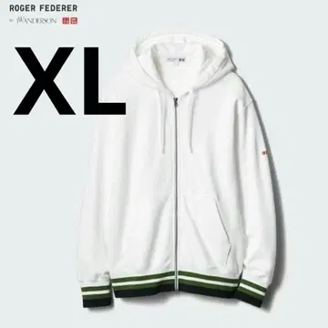 유니클로 페더러 JW 앤더슨 맨투맨 풀 집업 후드티 XL
