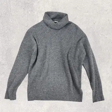 띠어리 럭스 HUNA 터틀 니트 그레이 38 캐시미어 혼방 리브 니트