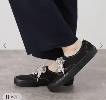 Vans 블랙 캔버스 스니커즈 오센틱 23.5cm