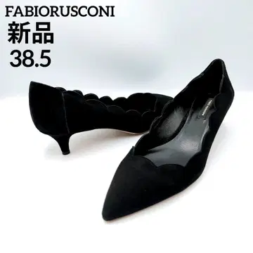 새상품 FABIORUSCONI 스캘럽 포인티드 블랙 38.5