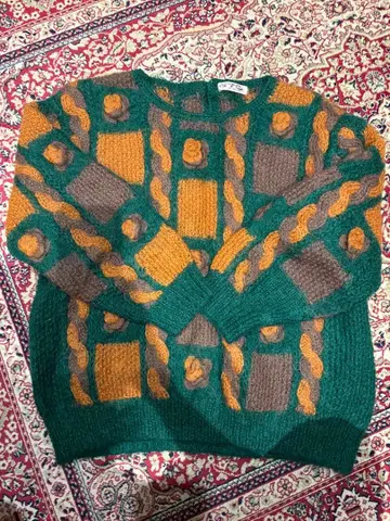 빈티지 캐주얼 케이블 짜임 스웨터