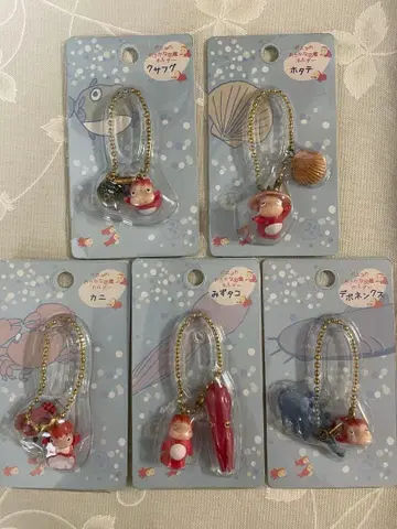 레어 절벽 위의 포뇨 미개봉 포뇨 물고기 도감 홀더 5개 세트