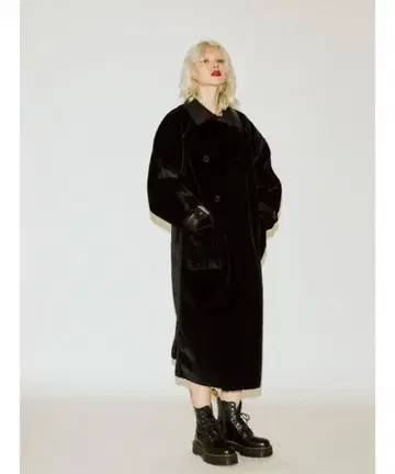 쥬에티 퍼 리버서블 가죽 롱 코트 자켓 무스탕