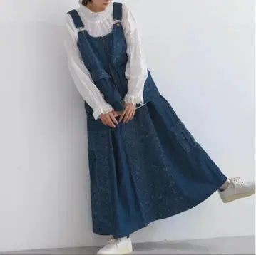 데님 베스트 & 스커트 상하의 세트 LL~3L 정도