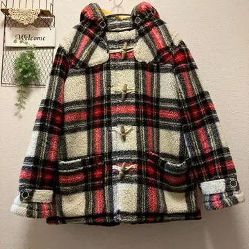 알코트힐 더플 코트 체크 빅 사이즈 보아 자켓