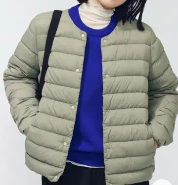 새상품 TIGORA 티고라 다운 자켓 라이트 다운 올리브 L 사이즈