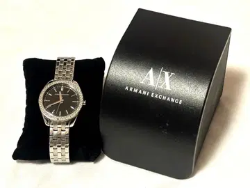 Armani Exchange 손목시계 스테인리스 블랙스톤 베젤 박스 포함