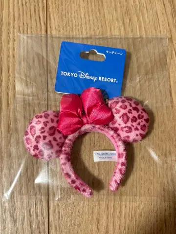 디즈니 리조트 미니 머리띠 레오파드 무늬 키링