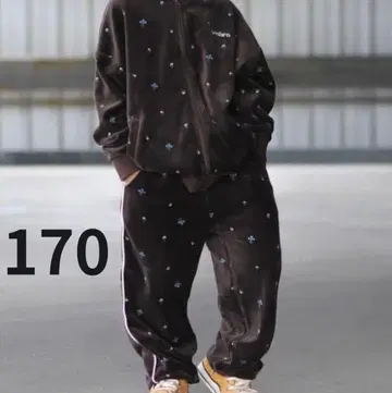 토쿠 군 시마무라 umbro 벨로아 올 패턴 지퍼 후드티 170