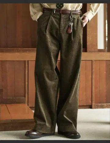 Bleme 클래식 헤비 코듀로이 와이드 슬랙스 팬츠