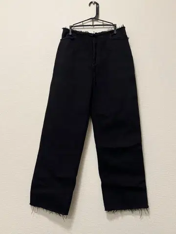 Plage 블랙 데님 팬츠 사이즈 38 프린지 마감