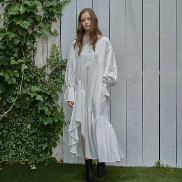 PINUE 피누에 아지메헴 셔츠 원피스 (WHITE) S