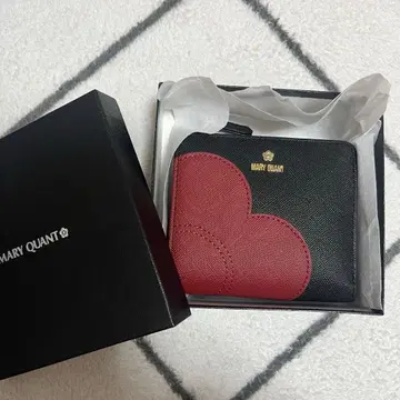 MARY QUANT 지갑 마리콴트 2단 접이식 지갑 빨간색 블랙