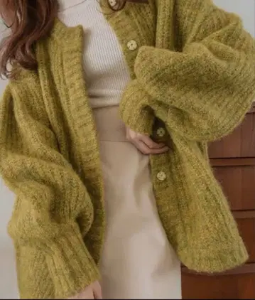 [ mideal ] 볼륨 슬리브 가디건