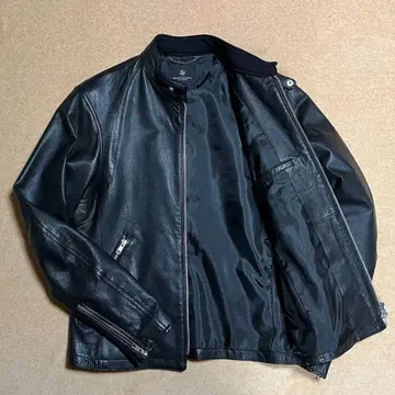 BEAUTY&YOUTH 싱글 라이더 가죽 자켓 블랙