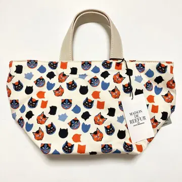 MAISON DE REEFUR 캣 모티브 미니 토트백 고양이 패턴