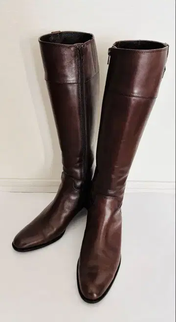 [새상품급] Pitti 피티 다크 브라운 가죽 롱 부츠 ~24cm/EE~