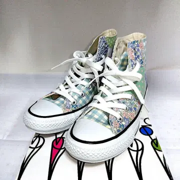CONVERSE 꽃무늬 체크 하이컷 스니커즈