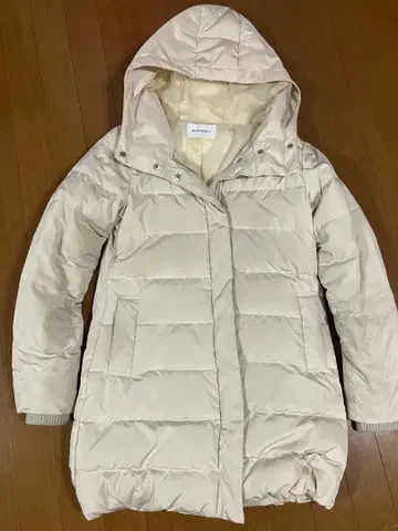 MOUSSY 후드 부착 베이지 화이트 다운 자켓