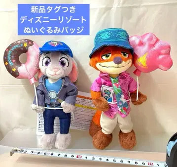 닉 주디 주토피아 디즈니 리조트 인형 배지 2체 세트
