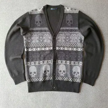 새상품급 커스텀컬처 스컬 가디건