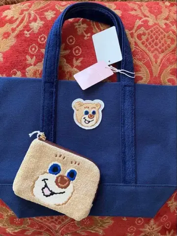 러브리 바이 페이러 올드 테디 와펜 토트 L자 지퍼 파우치 새상품