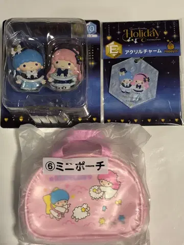 산리오 복권 키키라라 피규어 & 아크릴 참 & 미니 파우치 3개 세트