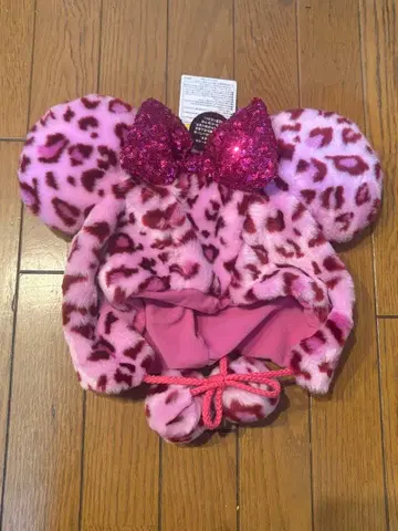 레오파드 미니 레오파드 무늬 팬캡 핑크