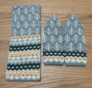 스튜디오 클립 북유럽 무늬 머플러 장갑 세트