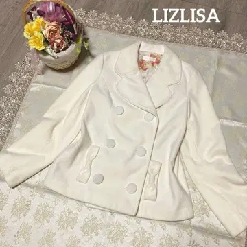 LIZLISA 리본 꽃무늬 코트 화이트 y2k 공주 헤이세이
