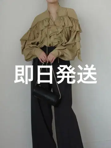 anuans 미드 웨이트 투 턱 와이드 팬츠