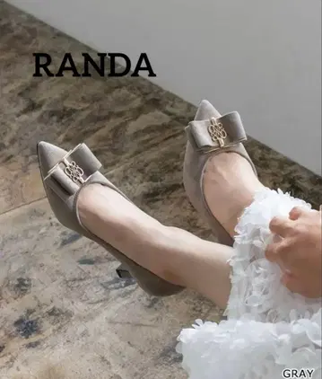 새상품급 RANDA 펌프스 리본 모티브 핏 펌프스 그레이 23