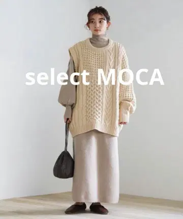 셀렉 모카 셀렉 모카 원 숄더 케이블 짜임 니트 니트