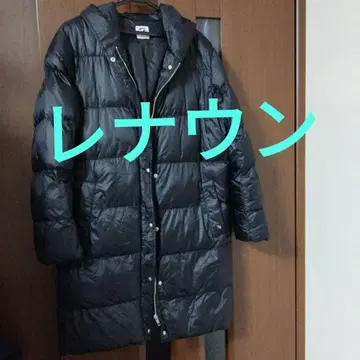 블랙 후드 부착 롱 코트