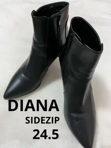 다이애나 스틸레토 사이드 지퍼 부츠 가죽 24.5