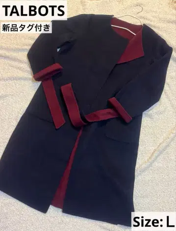 TALBOTS 새상품 택 있음 L 노카라 코트 리버서블 네이비 레드