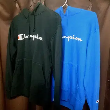 Champion 후드티 m 사이즈 세트 파랑 블랙