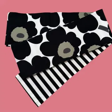 마리메꼬 스트라이프 반폭 오비 우니코 블랙