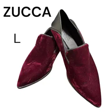 zucca 벨로아 슬립온 펌프스 스틸레토 와인 2way