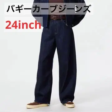 배기 커브진스 24 인심 68cm 유니클로 네이비