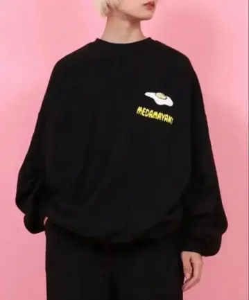 PUNYUS 후드 사가라 자수 맨투맨 계란 프라이