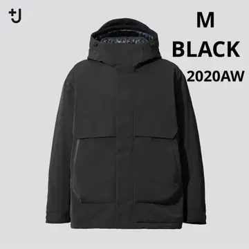 미사용 UNIQLO +J 하이브리드 다운 오버 사이즈 후드티 블랙