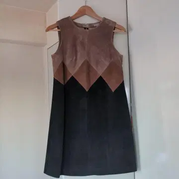 천연 가죽 스웨이드 원피스 튜닉